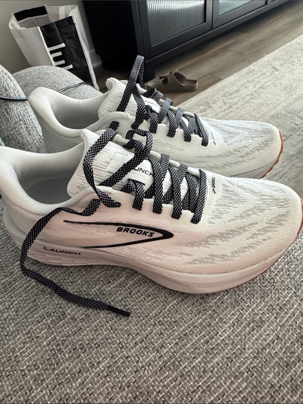 Brooks Women's Launch Running Shoes - White with Black Accents